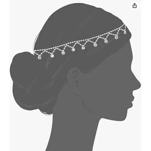 Josette Silver Large Drop Stone Headwrap